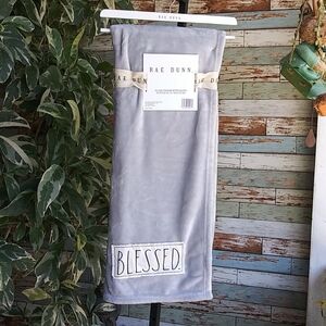 NWT Rae Dunn Grey Blessed Throw